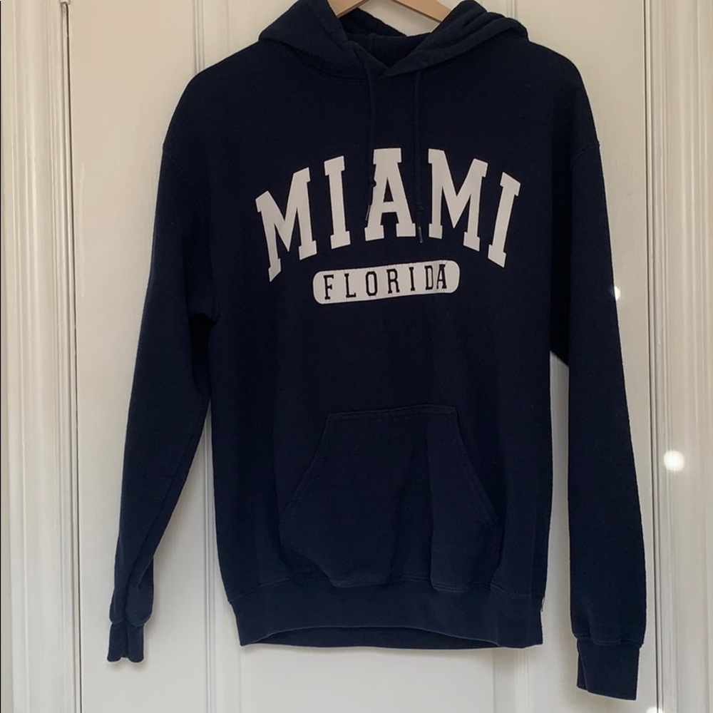 Miami Florida navy blue hoodie